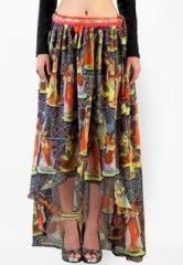 Admyrin Multi Colour Georgette Digital Printed Skirt women