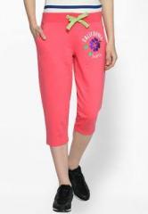 Ajile By Pantaloons Pink Solid Capri women