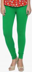 Albely Green Solid Leggings women