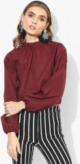 All About You Maroon Solid Top women