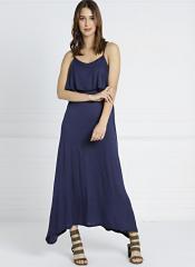 All About You Navy Blue Solid Maxi Dress women