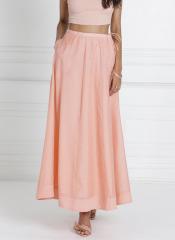 All About You Pink Solid Flared Skirt women