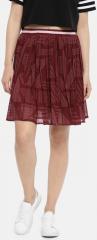 All About You Red Printed Flared Skirt women