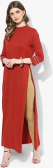 All About You Red Solid Tunic women