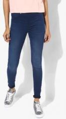 Allen Solly Blue Washed Mid Rise Skinny Fit Jeans women