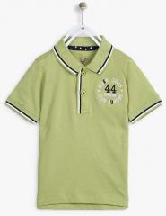 Allen Solly Junior Green Solid Polo Collar T Shirt boys