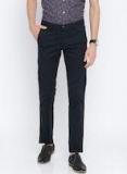 Allen Solly Men Navy Blue Smart Slim Fit Solid Regular Trousers