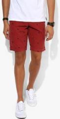 Allen Solly Red Textured Shorts men