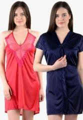 American-elm Pack Of 2 Multicoloured Embroidered Nightwear Set women