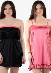 American-elm Pack Of 2 Multicoloured Solid Nightwear Set women