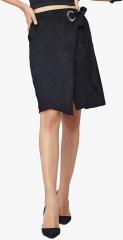 And Black Solid A Line Skirt women