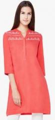 And Red Solid Tunic women