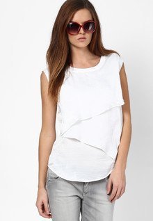 And White Solid Top women