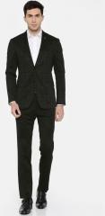 Arrow Black Self Design Zero Calorie Fit Formal Suit men