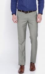 Arrow Grey Slim Fit Self Design Formal Trousers men