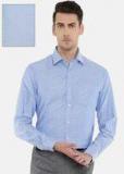 Arrow Men Blue Classic Slim Fit Self Design Formal Shirt