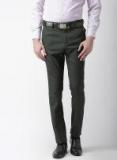 Arrow Men Charcoal Tapered Fit Solid Formal Trousers
