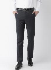 Arrow Navy Blue Tapered Fit Solid Formal Trouser men