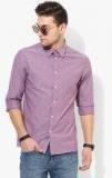 Arrow New York Purple Textured Slim Fit Casual Shirt men