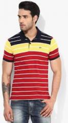 Arrow Sports Red Striped Polo T Shirt men