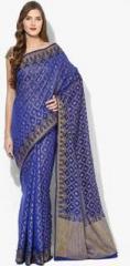 Avishi Blue Printed Cotton Silk Saree women