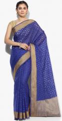 Avishi Blue Textured Saree women