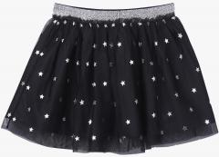 Beebay Black Printed Flared Skirt girls