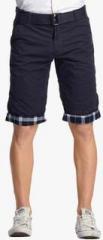 Beevee Navy Blue Solid Shorts men
