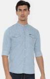 Being Human Clothing Men Blue Regular Fit Solid Casual Shirt