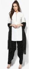 Biba Black Printed Cotton Polyester Salwar women