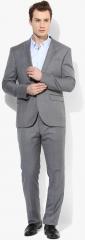Blackberrys Grey Slim Fit Solid Single Breasted Suit men