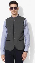 Blackberrys Grey Woven Design Nehru Jacket men