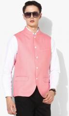 Blackberrys Pink Solid Nehru Jacket men
