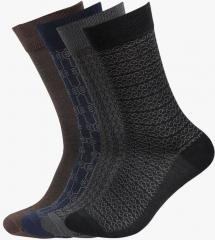 Bonjour Pack Of 4 Multi Color Solid Socks men