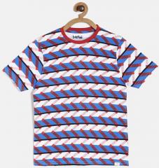 Bossini Blue Striped Round Neck T Shirt boys