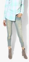 Bossini Blue Washed Mid Rise Slim Fit Jeans women