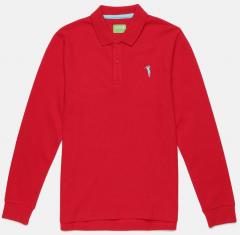 Bossini Red Solid Polo Collar T Shirt boys