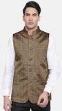 British Club Brown Solid Nehru Jacket men