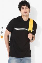 Calvin Klein Black Striped Slim Fit Polo T Shirt men