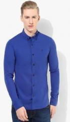 Calvin Klein Jeans Blue Solid Slim Fit Casual Shirt men