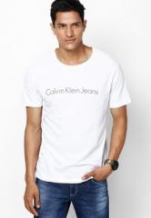 Calvin Klein Jeans White Round Neck T Shirt men