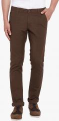 Canary London Brown Solid Slim Fit Chinos men