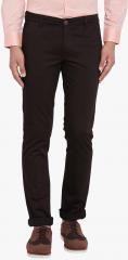 Canary London Coffee Brown Solid Slim Fit Chinos men
