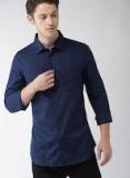 Celio Men Navy Blue Slim Fit Solid Casual Shirt