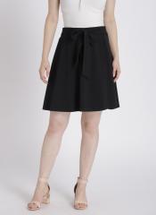 Chemistry Black Solid A Line Skirt women