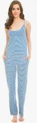 Clovia Blue Striped Pyjama Set women