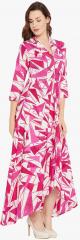 Cottinfab Pink Printed Maxi Dress women
