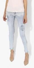 Deal Jeans Light Blue Washed Mid Rise Skinny Fit Jeans women