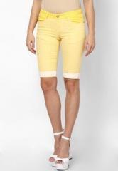 Deal Jeans Yellow Printed 3/4Ths women