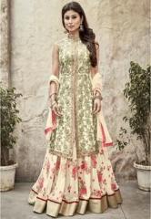 Desi Look Pink Embroidered Dress Material women